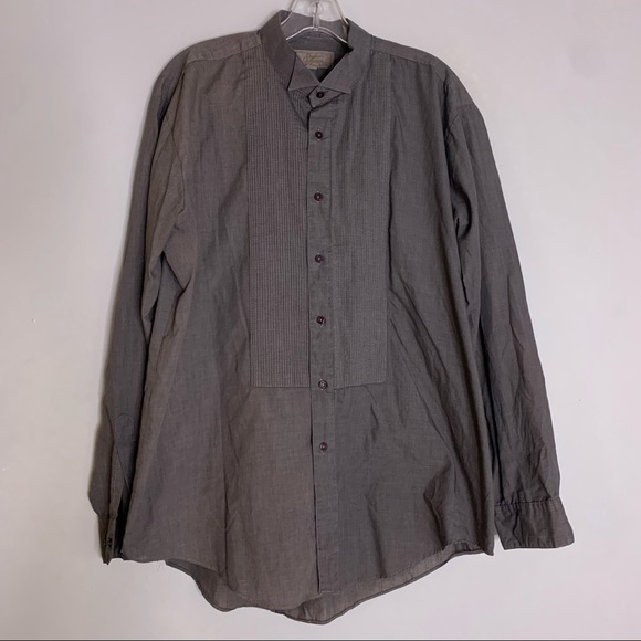 crafter’s collection Other - Vintage Crafter’s Collection Dallas Texas grey bibbed tuxedo shirt large men’s